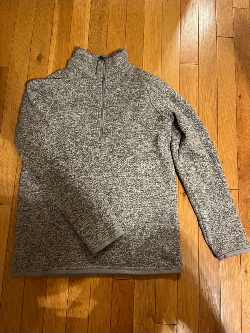 Heather grey quarter zip fleece pullover